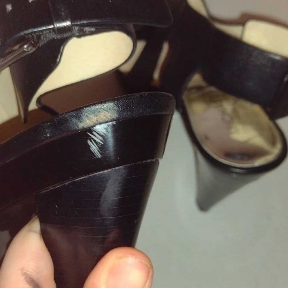 Michael Michael Kors Black Chunky Stiletto High Heels size 6 leather